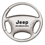 Jeep Rubicon Steering Wheel Key Chain Fob - Silver - Official Licensed