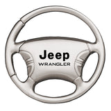 Jeep Wrangler Steering Wheel Key Chain Fob - Silver - Official Licensed
