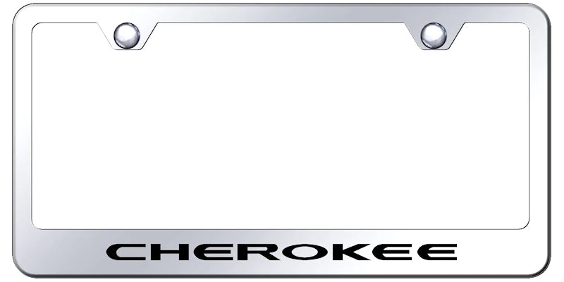 Jeep Cherokee Standard License Plate Frame - Laser Etched - Official Licensed
