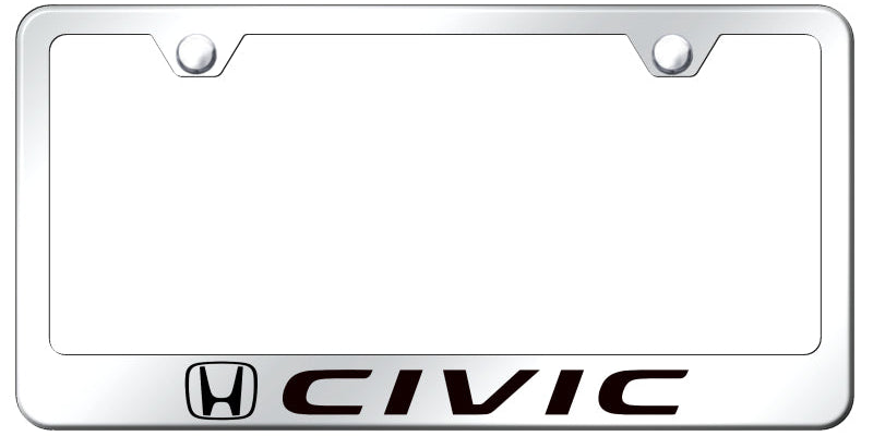 Honda Civic Standard License Plate Frame - Laser Etched - Official Licensed