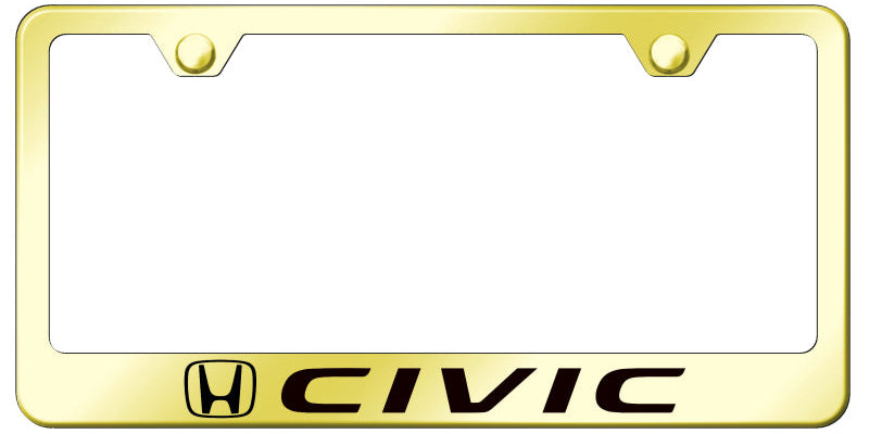 Honda Civic Standard License Plate Frame - Laser Etched - Official Licensed