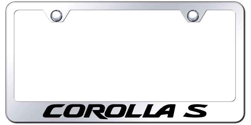 Toyota Corolla S Standard License Plate Frame - Laser Etched - Official Licensed