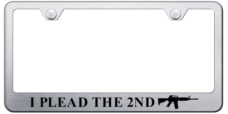 I Plead the Second Standard License Plate Frame - Laser Etched - Official Licensed