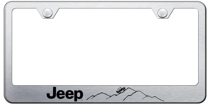 Jeep Mountain Standard License Plate Frame - Laser Etched - Official Licensed