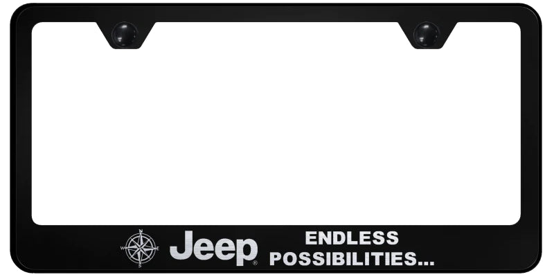 Jeep Endless Standard License Plate Frame - Laser Etched  - Official Licensed