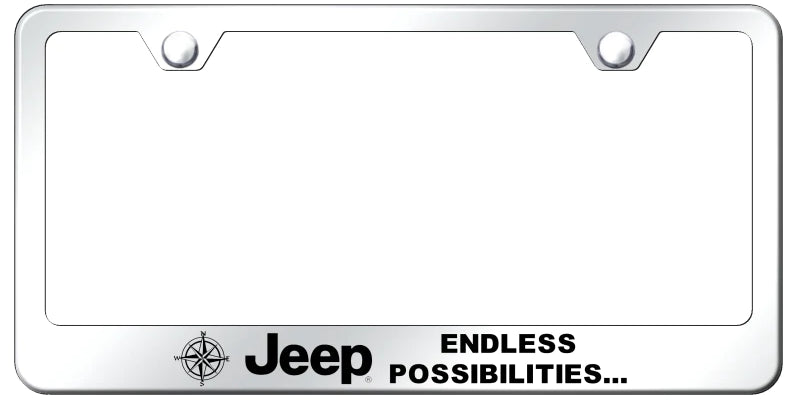Jeep Endless Standard License Plate Frame - Laser Etched  - Official Licensed