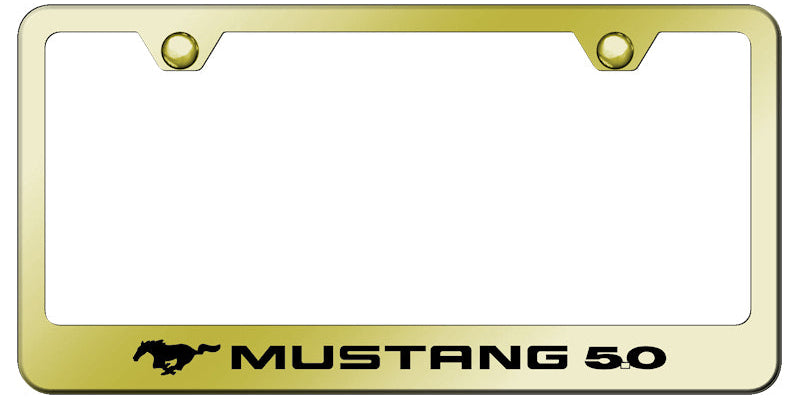 Ford Mustang 5.0 Standard License Plate Frame - Laser Etched - Official Licensed