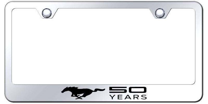 Ford Mustang 50 Years Standard License Plate Frame - Laser Etched - Official Licensed