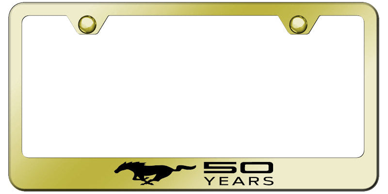 Ford Mustang 50 Years Standard License Plate Frame - Laser Etched - Official Licensed