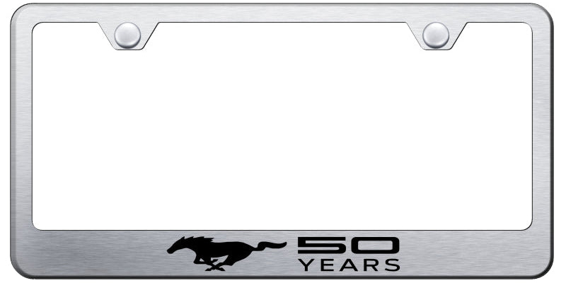Ford Mustang 50 Years Standard License Plate Frame - Laser Etched - Official Licensed
