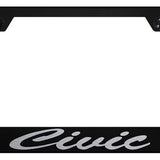 Honda Civic Script Standard License Plate Frame - Laser Etched - Official Licensed