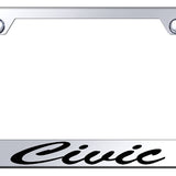 Honda Civic Script Standard License Plate Frame - Laser Etched - Official Licensed