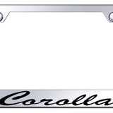 Toyota Corolla Script Standard License Plate Frame - Laser Etched Mirrored - Official Licensed