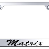 Toyota Matrix Script Standard License Plate Frame - Laser Etched Mirrored - Official Licensed