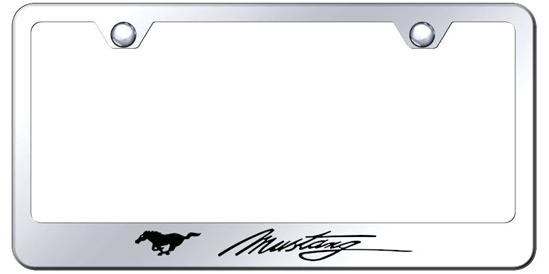 Ford Mustang Script Standard License Plate Frame - Laser Etched - Official Licensed