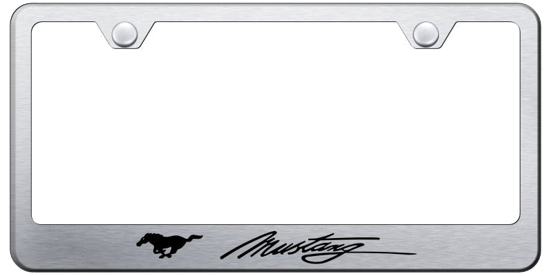 Ford Mustang Script Standard License Plate Frame - Laser Etched - Official Licensed