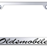 Oldsmobile Script Standard License Plate Frame - Etched Mirrored - Official Licensed