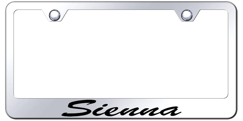 Toyota Sienna Script Standard License Plate Frame - Laser Etched - Official Licensed