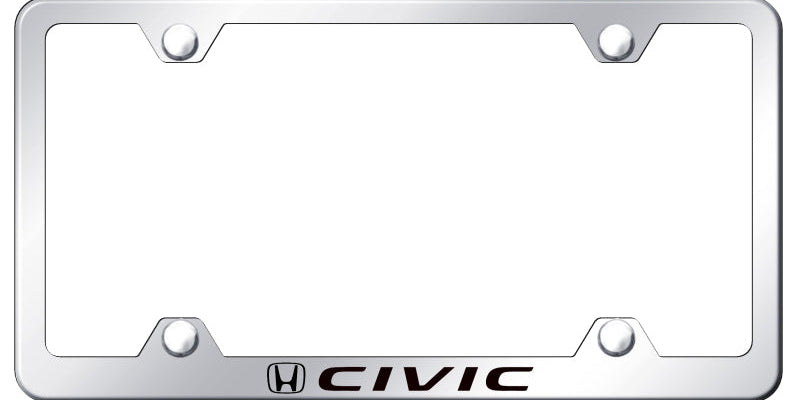 Honda Civic Steel Wide Body License Plate Frame - Laser Etched - Official Licensed