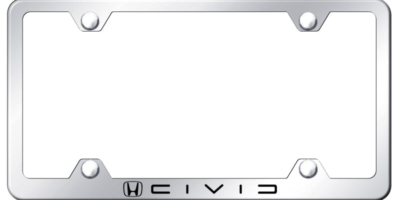 Honda Civic (Reverse C) Steel Wide Body License Plate Frame - Official Licensed
