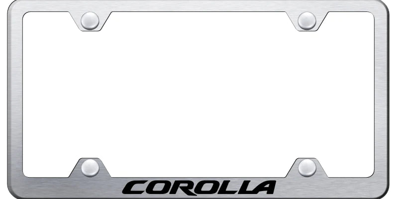 Toyota Corolla Steel Wide Body License Plate Frame - Laser Etched - Official Licensed