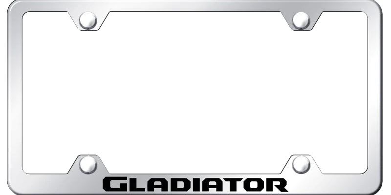 Jeep Gladiator Steel Wide Body License Plate Frame - Laser Etched Black - Official Licensed