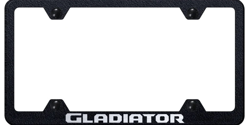 Jeep Gladiator Steel Wide Body License Plate Frame - Laser Etched Black - Official Licensed