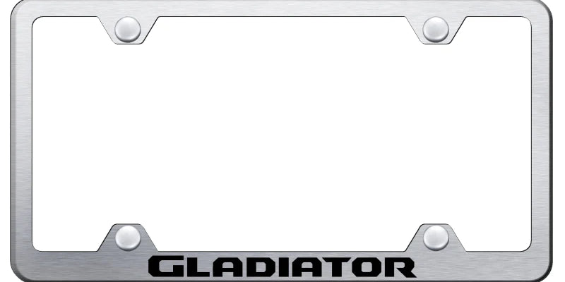 Jeep Gladiator Steel Wide Body License Plate Frame - Laser Etched Black - Official Licensed