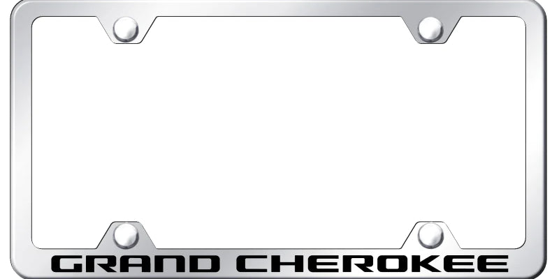 Jeep Grand Cherokee Steel Wide Body License Plate Frame - Laser Etched Black - Official Licensed