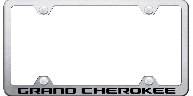 Jeep Grand Cherokee Steel Wide Body License Plate Frame - Laser Etched Black - Official Licensed