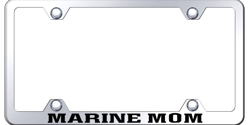 Marine Mom Steel Wide Body License Plate Frame - Laser Etched - Official Licensed