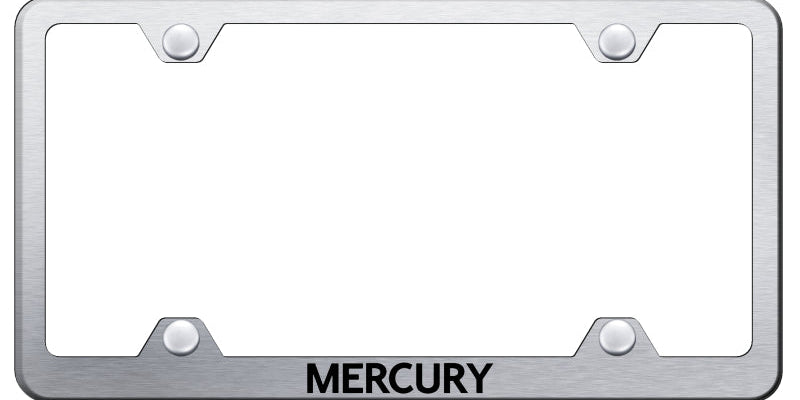 Mercury Steel Wide Body License Plate Frame - Laser Etched Black - Official Licensed