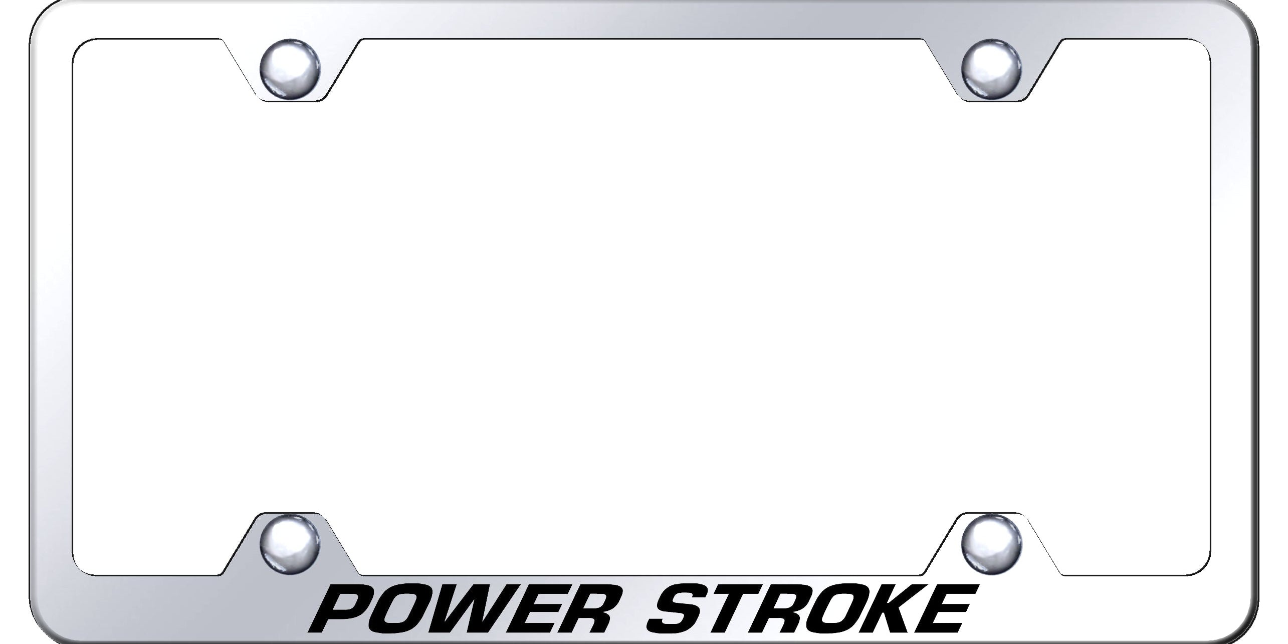 Ford Powerstroke Steel Wide Body License Plate Frame - Laser Etched - Official Licensed