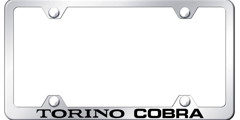Ford Mustang Torino Cobra Steel Wide Body License Plate Frame - Laser Etched - Official Licensed