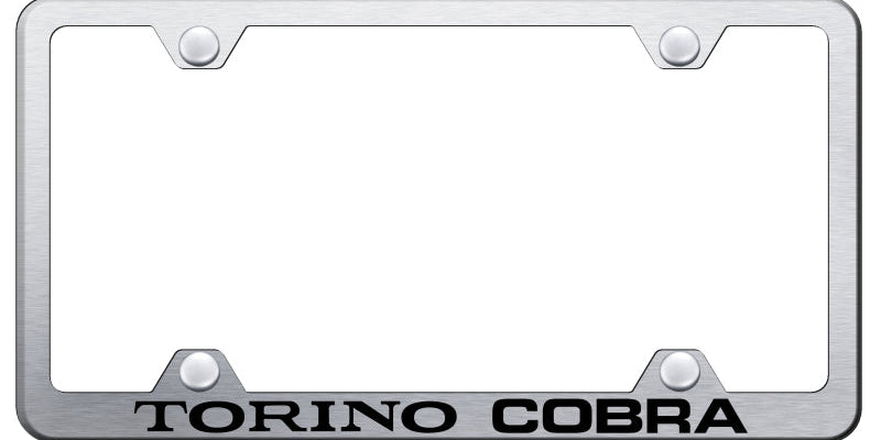 Ford Mustang Torino Cobra Steel Wide Body License Plate Frame - Laser Etched - Official Licensed