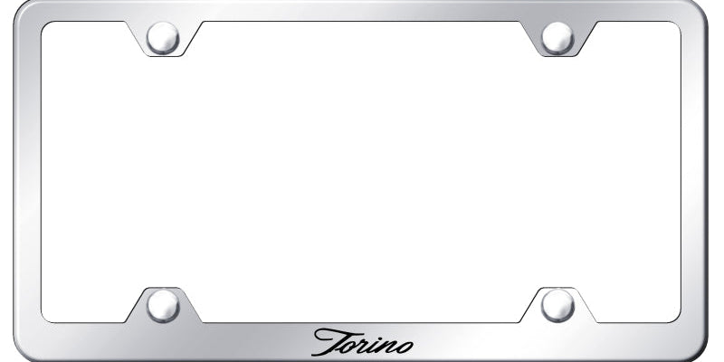 Ford Mustang Torino Script Steel Wide Body License Plate Frame - Laser Etched - Official Licensed