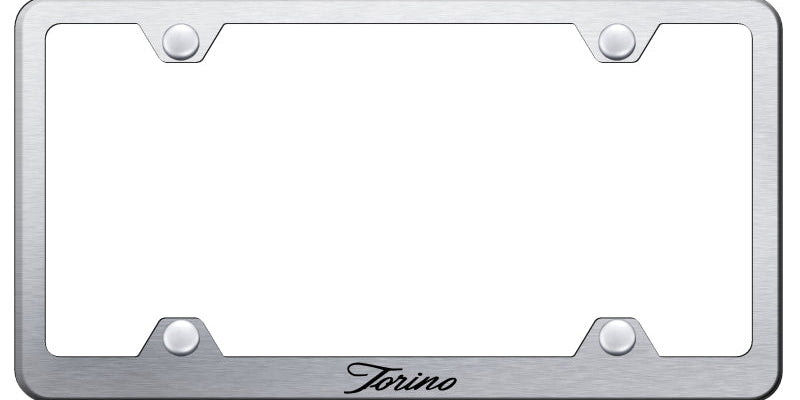Ford Mustang Torino Script Steel Wide Body License Plate Frame - Laser Etched - Official Licensed