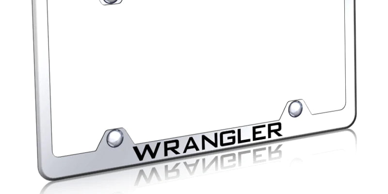 Jeep Wrangler Steel Wide Body License Plate Frame - Laser Etched - Official Licensed