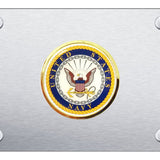 U.S. Navy License Plate - Chrome on Brushed - Official Licensed
