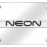 Dodge Neon Name License Plate - Chrome on Mirrored - Official Licensed