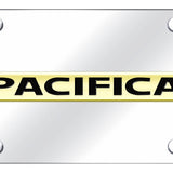 Chrysler Pacifica Name License Plate - Gold on Mirrored - Official Licensed