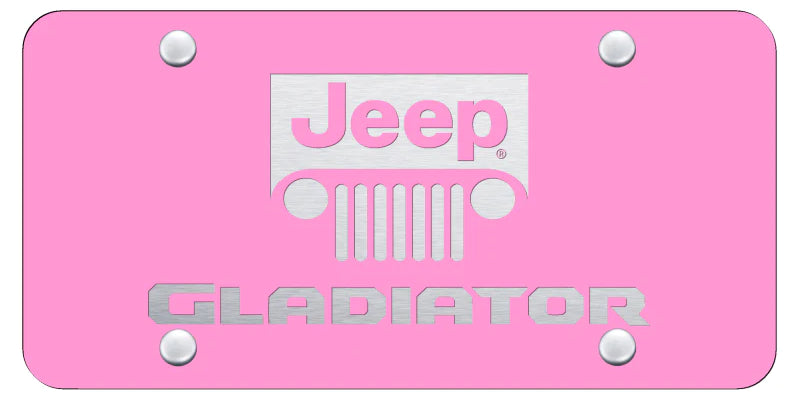 Jeep Gladiator Name and Logo License Plate - Laser Etched - Official Licensed