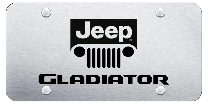 Jeep Gladiator Name and Logo License Plate - Laser Etched - Official Licensed