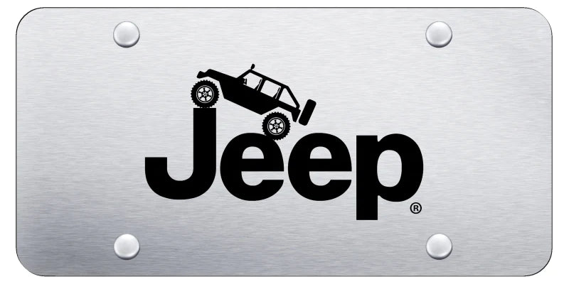 Jeep Climbing License Plate - Laser Etched - Official Licensed