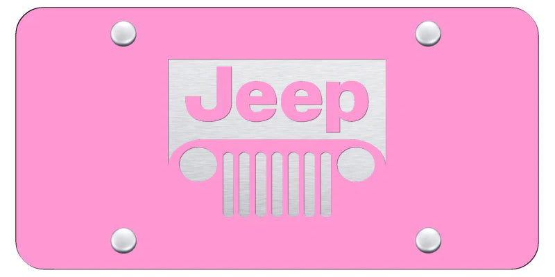 Jeep Grill License Plate - Laser Etched Black - Official Licensed