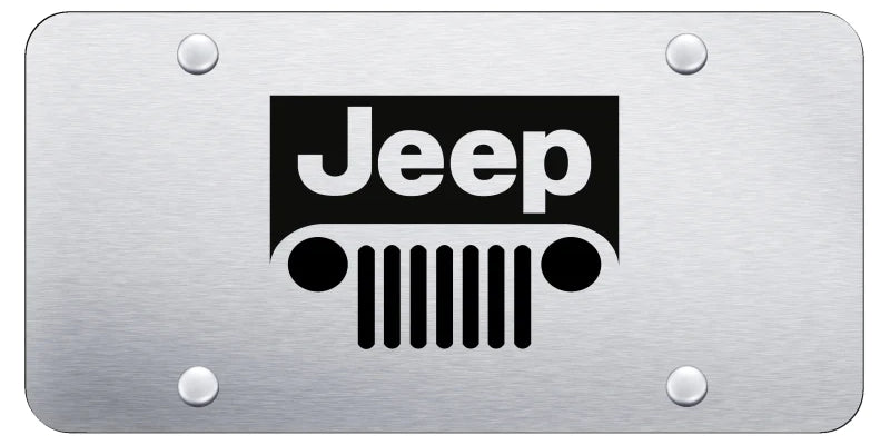 Jeep Grill License Plate - Laser Etched Black - Official Licensed