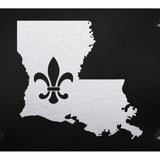 Fleur-De-Lis on LA Outline Plate - Laser Etched Black - Official Licensed