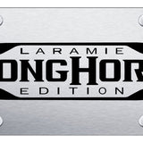RAM Longhorn Laramie License Plate - Laser Etched Brushed - Official Licensed