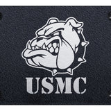 USMC Bulldog Head License Plate - Laser Etched Rugged Black - Official Licensed