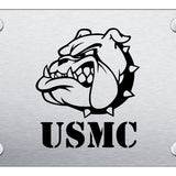 USMC Bulldog Head License Plate - Laser Etched Brushed - Official Licensed